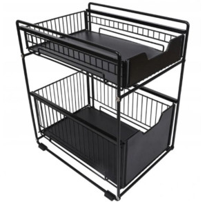 Organizer Pod Zlew Kuchnia Łazienka Składany 22Cm (Czarny)