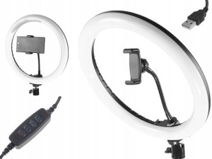 LAMPA PIERŚCIENIOWA USB LED mini RING z pilotem