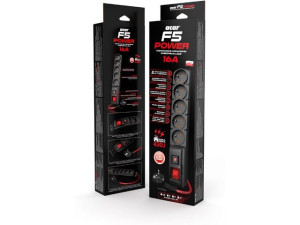 Listwa Zasilająca F5 Power 1.5M 16A (5 Gniazd) Czarna