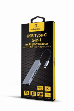 Adapter Usb-C 5W1, Pd, Hdmi, Audio, Usb 3.1, Usb 2.0