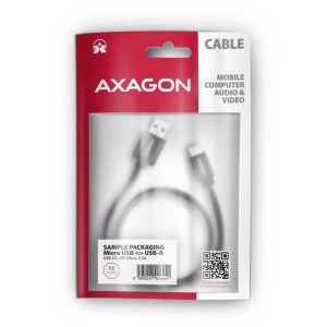 Bumm-Am15Ab Kabel Microusb - Usb-A, 1.5M, Usb 2.0, 2.4A, Alu, Oplot, Czarny