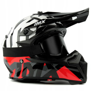 Kask Motocykl Imx Fmx-02 Cross Czerwony Gogle Xl