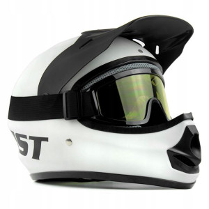 Kask Dziecięcy Jst Cross Enduro Biały S Gogle