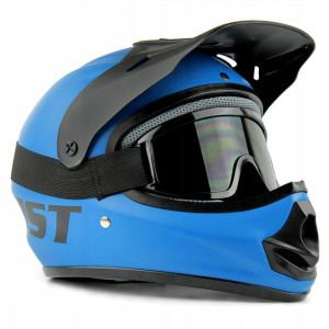 Kask Dziecięcy Jst Cross Enduro Niebie. Xxs Gogle