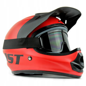 Kask Dziecięcy Jst Cross Enduro Czerwony Xs Gogle