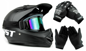 Kask Rowerowy Jst Downhill Enduro Gogle Rękawice