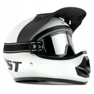 Kask Dziecięcy Jst Cross Enduro Biały S Gogle