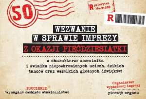 Zaproszenie Urodziny 50 ZA-107 (10szt.)
