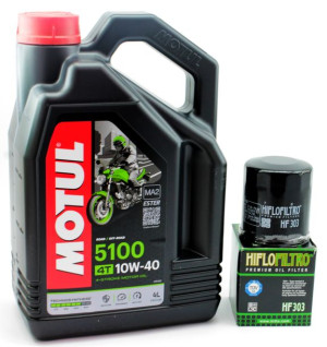 Olej MOTUL 5100 10W40 4t 4l ma2 filtr HIFLO HF303