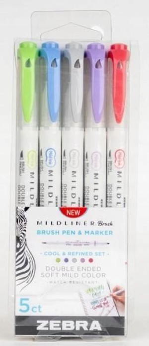 Marker Mildliner Cool & Refined 5 kolorów Zebr