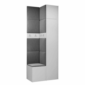 GARDEROBA Orion XXXIII panele tapicerowane + meble białe