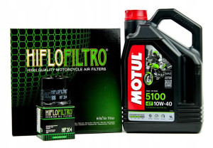 Olej MOTUL 5100 10W40 4L +filtr oleju powietrza HF