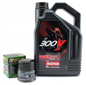 Olej MOTUL 300V 10W40 4L + filtr oleju HF 100%