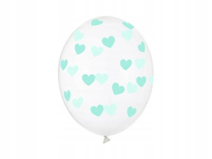 Balony Serduszka Crystal Clear 30cm 50szt