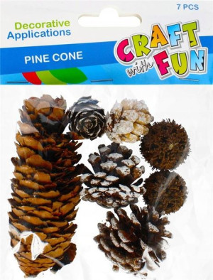 Szyszka dekoracyjna 7szt Craft with Fun