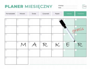 Planer magnetyczny miesięczny zielony + marker