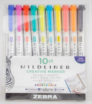 Marker Mildliner 10 kolorów