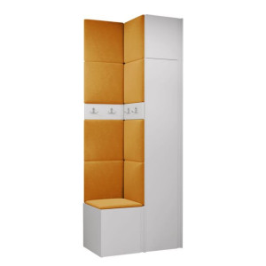 GARDEROBA Orion XXXIII panele tapicerowane + meble białe