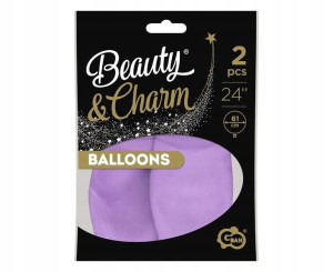 Balony Beauty&Charm makaronowe lawenda 61cm 2s
