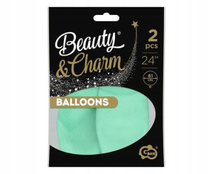 Balony Beauty&Charm makaronowe zielone 61cm 2s