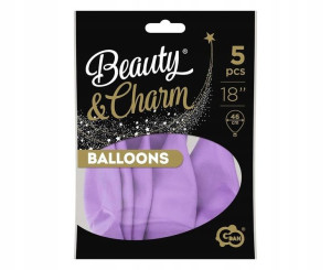 Balony Beauty&Charm makaronowe lawenda 46cm 5s