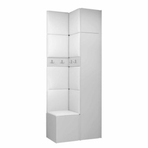 GARDEROBA Orion XXXIII panele tapicerowane + meble białe