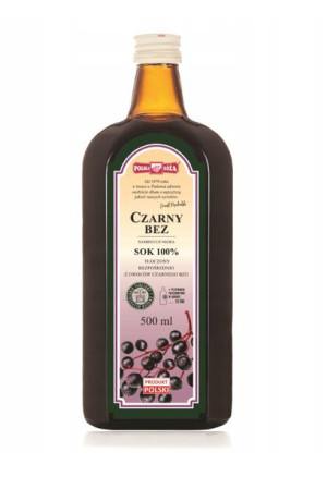 Sok z czarnego bzu tłoczony NFC 500 ml Polska Róża