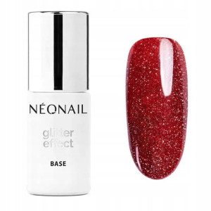Neonail Baza Glitter Effect Base Red Shine 7,2 ml