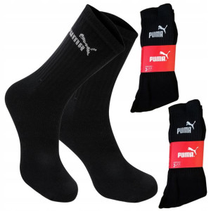 PUMA SKARPETY , CZARNE , Unisex , 2x3 Pary 43-46