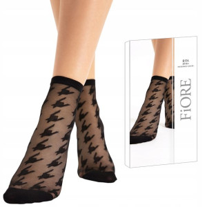 Fiore Cienkie Skarpetki Rita 20 den pepitka Black