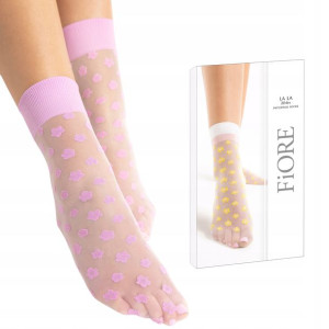 Fiore Skarpetki LA LA 20den kwiaty Off White/Viole