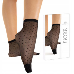 Fiore Cienkie Skarpetki Lara 20 den w romby Black