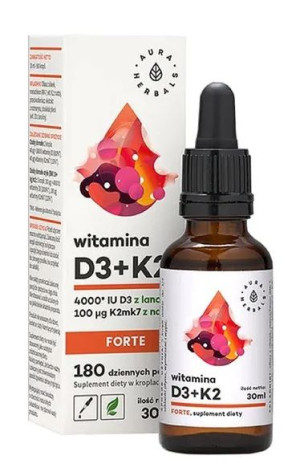 Aura Herbals Witamina D3 4000IU K2MK7 Forte 30ml