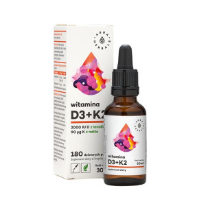 Aura Witamina D3 (2000IU) + K2 w Płynie 30ml