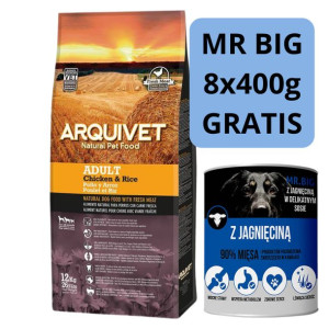 Arquivet Adult Kurczak z ryżem 12kg + Mr.BIG z jagnięciną 8x400g