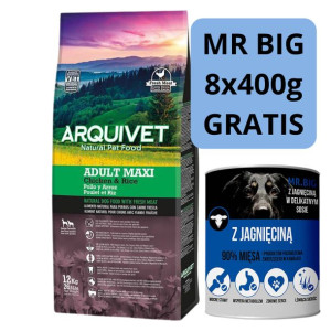 Arquivet Adult MAXI Kurczak z ryżem 12kg + Mr.BIG z jagnięciną 8x400g