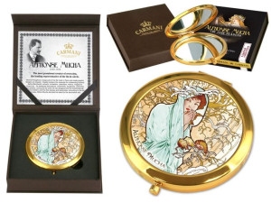 Małe Lusterko Kieszonkowe A. Mucha Cztery Pory Roku Zima