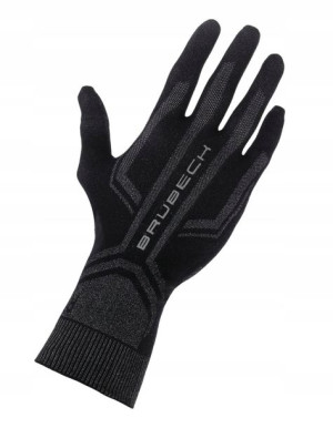 Brubeck rękawiczki termoaktywne unisex czarne S/M