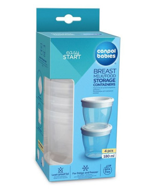 Pojemniki do przechowywania pokarmu 4 szt. 180ml, Canpol babies
