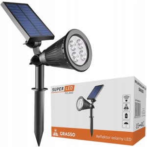 Lampa SOLARNA Ogrodowa LED Reflektor wbijany