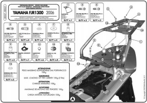 Stelaż Kufra Centralnego Yamaha Fjr 1300 Z Płytą