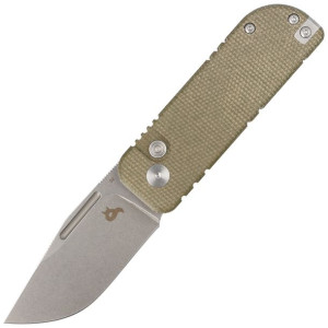 Nóż BlackFox NU-Bowie Green Micarta, Coarse Stone Washed D2 by Keanu Alfaro