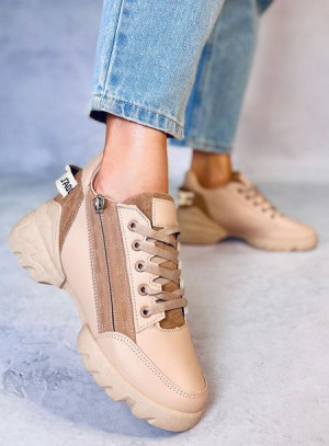 Sneakersy na koturnie HELSER KHAKI 37