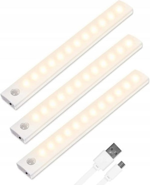 Lampka Nocna Led Czujnik Ruchu 3 Try Bezprzewodowa