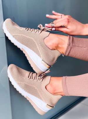 Buty sportowe skarpetkowe FAGGIO KHAKI 38