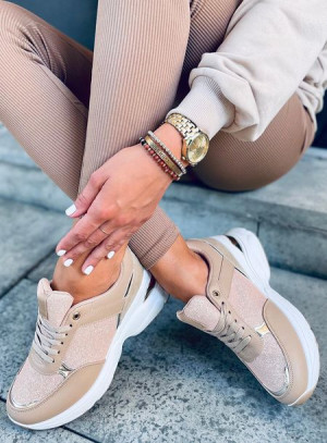 Buty sportowe na ukrytym koturnie DAFNE KHAKI 40