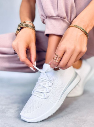 Buty sportowe skarpetkowe BARTHEL WHITE 38