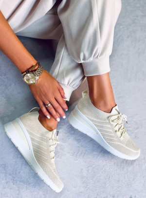 Buty sportowe na koturnie PAQUET BEIGE 36