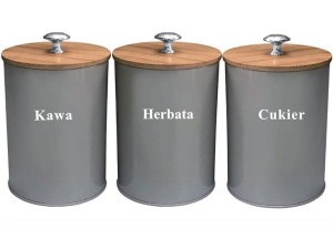Komplet 3 Pojemników Kawa Herbata Cukier Krisberg Ks-2649 / 2732