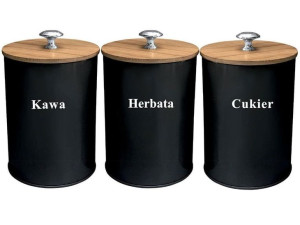 Komplet 3 Pojemników Kawa Herbata Cukier Krisberg Ks-2648 / 2731